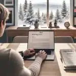 Norwegian professional drafting a tailored job application with star notes and highlights